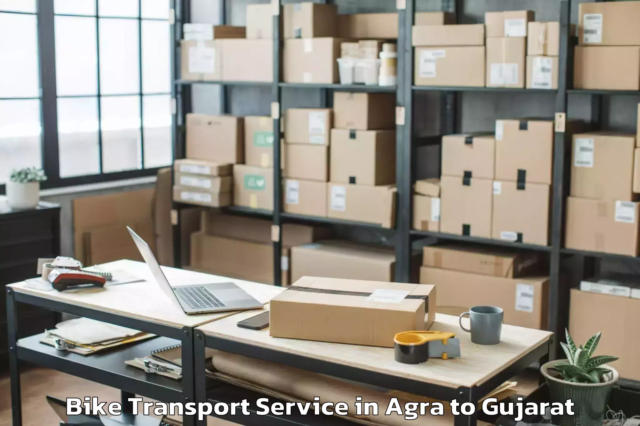 Reliable Agra to Dahej Bike Transport